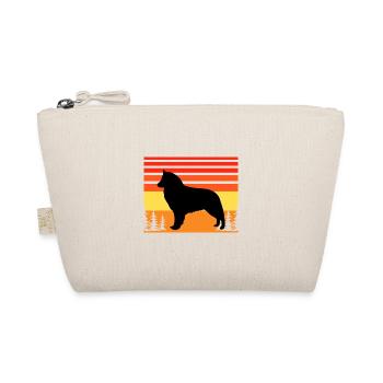 Belgischer Schäferhund Groenendael Hund Silhouette Retro - Bio-Täschchen - Natur - Vorne
