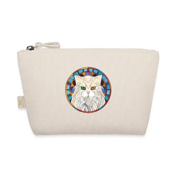 Weiße Langhaar Perserkatze Buntes Aquarell - Bio-Täschchen - Natur - Vorne