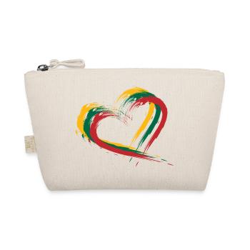 Heart brush flag of Lithuania - Organic Pouch - nature - Front