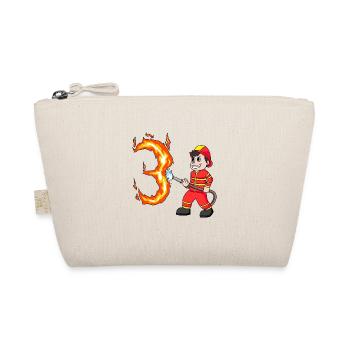 3. Geburtstag 3 Jahre Feuerwehr Geschenk - Bio-Täschchen - Natur - Vorne
