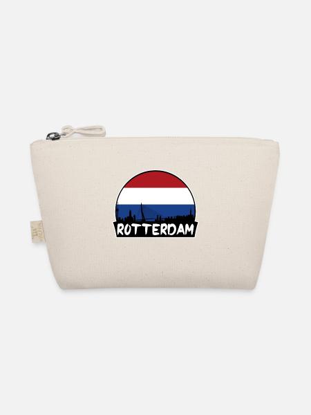 Rotterdam Niederlande Flagge Skyline Silhouette Trav - Bio-Täschchen - Natur