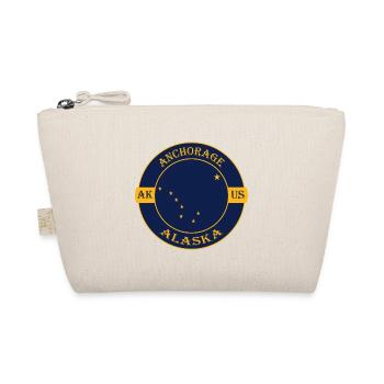 Anchorage Alaska Flagge USA Reise Souvenir Abzeichen - Bio-Täschchen - Natur - Vorne