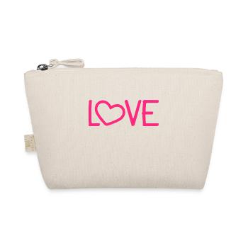 Liebe Herz Romantisch - Bio-Täschchen - Natur - Vorne