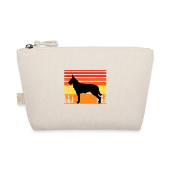 Berger Picard Hundeliebhaber Silhouette Vintage Sonnenuntergang - Bio-Täschchen - Natur - Vorne