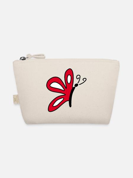 Roter Schmetterling Geschenk für sie - Bio-Täschchen - Natur