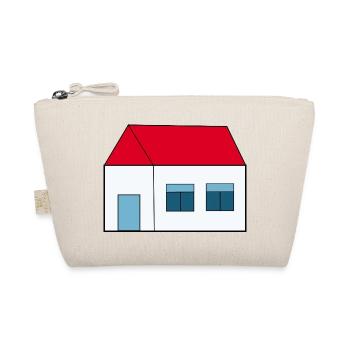 Haus minimal Bauherr Richtfest Geschenk Einzug - Bio-Täschchen - Natur - Vorne