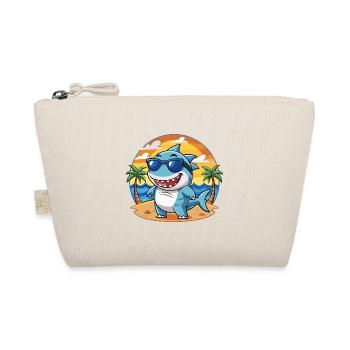 Shark Funny Cartoon Summer Beach Sunglasses - Organic Pouch - nature - Front