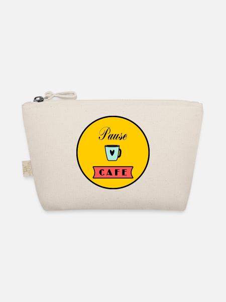 - CAFE- PAUSE. CAFE. - KAFFEE. - HUMOR. DROLE - Bio-Täschchen - Natur