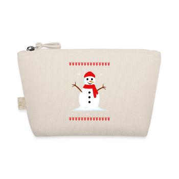 Schneemann Winter Weihnachten - Bio-Täschchen - Natur - Vorne