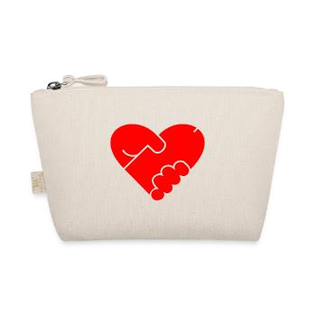 Heart Penis Gift Masturbate Valentine's Day - Organic Pouch - nature - Front