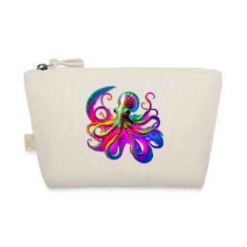 Psychedelic Neon Octopus - Organic Pouch - nature - Front