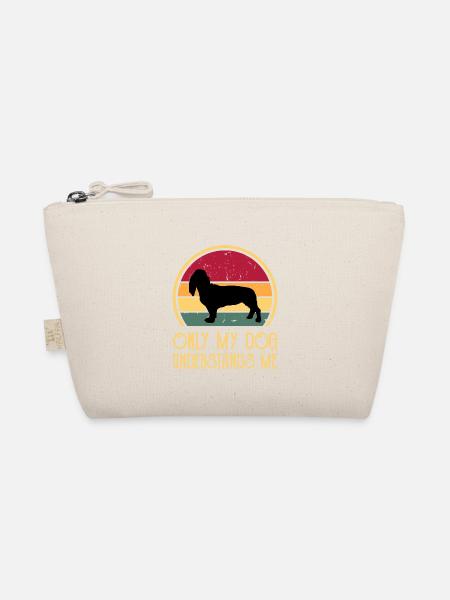 Basset Artesien Normand Hund Silhouette Retro Sun - Bio-Täschchen - Natur
