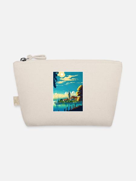 Bodensee Vintage Reiseposter WPA Souvenir - Bio-Täschchen - Natur
