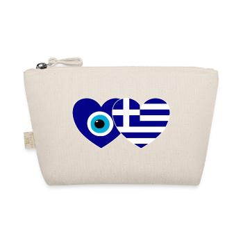 Drapeau de la Grèce Porte-bonheur Nazar Perle - Trousse biologique - nature - Devant