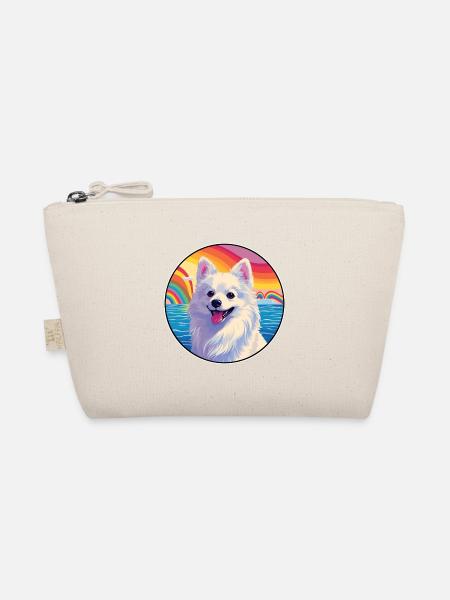 Japanischer Spitz Hunderasse Bunte Karikatur Watercol - Bio-Täschchen - Natur