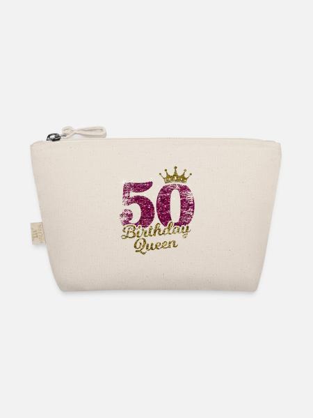 50 Birthday Queen 50. Geburtstag Jahrgang 1970 - Bio-Täschchen - Natur