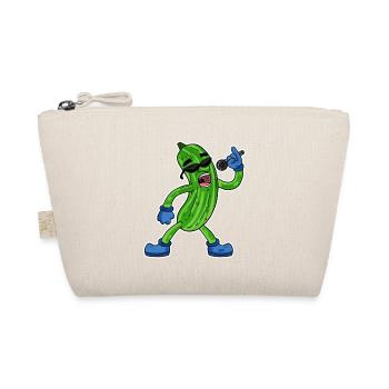 Gurke singt lustige Illustration Gemüse Geschenk - Bio-Täschchen - Natur - Vorne