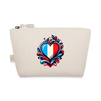 Heart French Flag - Organic Pouch - nature - Front