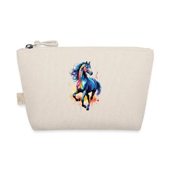 Pferd Motiv Pferdemotiv Aquarell Wasserfarben - Bio-Täschchen - Natur - Vorne