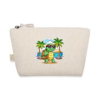 Turtle Funny Cartoon Summer Beach Sunglasses - Organic Pouch - nature - Front