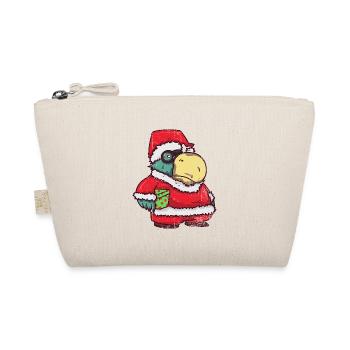 Verrückter Weihnachtsmann Papagei - Bio-Täschchen - Natur - Vorne