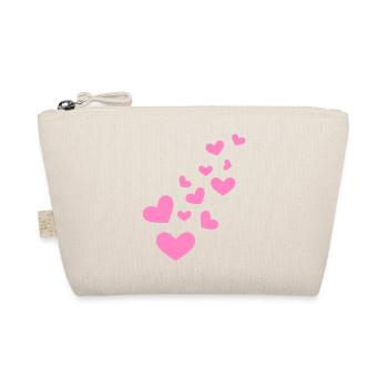 Herzchen Herz Muster Geschenk - Bio-Täschchen - Natur - Vorne