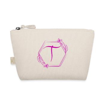 T-Blüten-Monogramm im Hexagon - Bio-Täschchen - Natur - Vorne