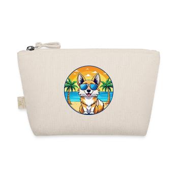 Icelandic Sheepdog Breed Cartoon Sunglasses Beach - Organic Pouch - nature - Front