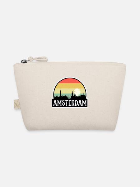 Amsterdam Niederlande Flagge Skyline Reisesouvenir - Bio-Täschchen - Natur