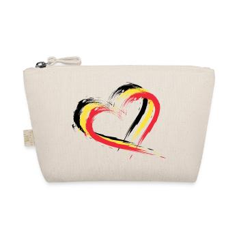 Herz Bürste Flagge Belgien Fahne Design Farben - Bio-Täschchen - Natur - Vorne