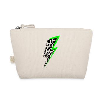 Blitz Leoparden Muster mit Neon Schatten - Bio-Täschchen - Natur - Vorne