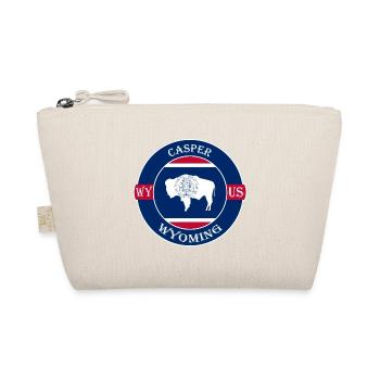 Casper Wyoming Flagge USA Reise Souvenir Abzeichen - Bio-Täschchen - Natur - Vorne