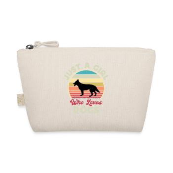 Berger Blanc Suisse Hundesilhouette Retro Sonnenuntergang - Bio-Täschchen - Natur - Vorne