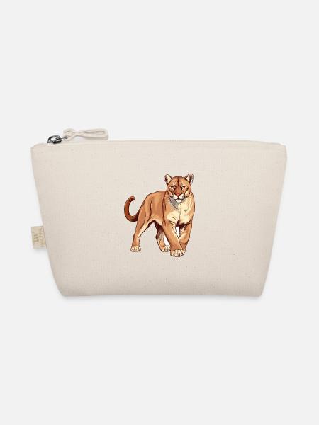 Cougar Buntes Aquarell Cartoon Kawaii Tier - Bio-Täschchen - Natur