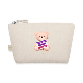 Teddys gegen Rechts! - Bio-Täschchen - Natur - Vorne