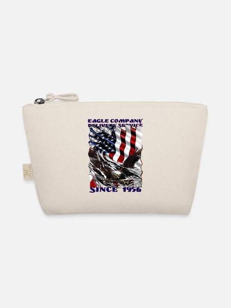 Adler über US-Flagge im Americana-Stil - Bio-Täschchen - Natur