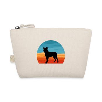 Cao Fila De Seo Miguel Hund Silhouette Retro Sonnenuntergang - Bio-Täschchen - Natur - Vorne