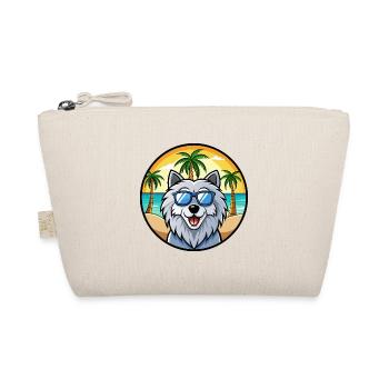 Polnische Schäferhundrasse Cartoon Sonnenbrille Strand - Bio-Täschchen - Natur - Vorne