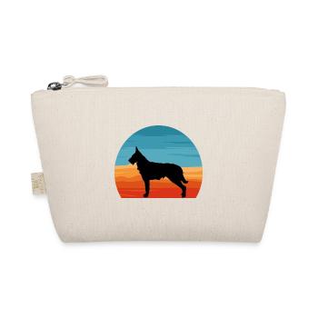 Berger Picard Hundeliebhaber Silhouette Vintage Sonnenuntergang - Bio-Täschchen - Natur - Vorne