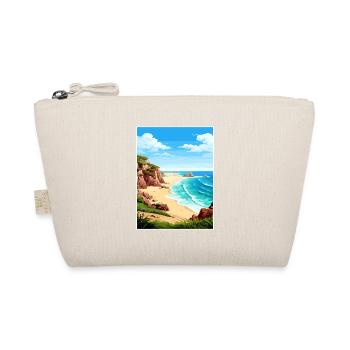 Porthcurno Beach Cornwall Vintage Reiseposter - Bio-Täschchen - Natur - Vorne