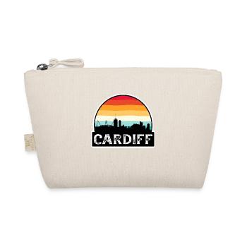 Cardiff Wales Flagge Skyline Reisesouvenir - Bio-Täschchen - Natur - Vorne
