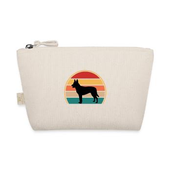Holländischer Schäferhund Liebhaber Silhouette Vintage Sonnenuntergang - Bio-Täschchen - Natur - Vorne