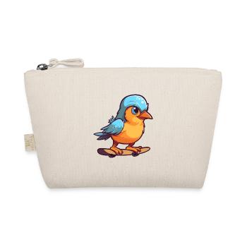 Lustiger Jay Vogel Kawaii Cartoon spielt Skateboard - Bio-Täschchen - Natur - Vorne