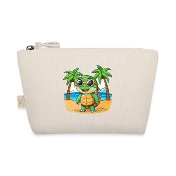 Turtle Funny Cartoon Summer Beach Sunglasses - Organic Pouch - nature - Front