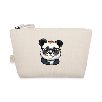 Panda trägt Brille Karikatur Kawaii Illustration - Bio-Täschchen - Natur - Vorne