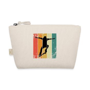 Retro-Skate-Silhouette auf farbigen Panels - Bio-Täschchen - Natur - Vorne