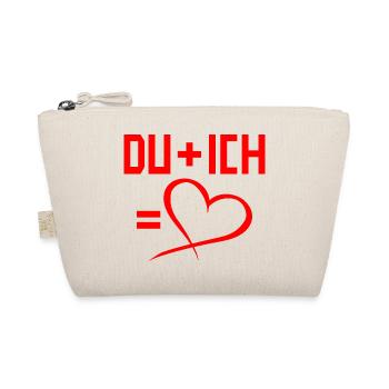 Du plus Ich gleich Herz Liebe Romantisch - Bio-Täschchen - Natur - Vorne