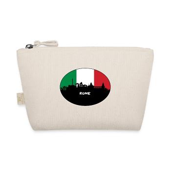 Rom Italien Flagge Skyline Reise Souvenir - Bio-Täschchen - Natur - Vorne