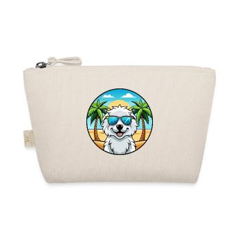 Kuvasz Hungarian Dog Breed Cartoon Sunglass Beach - Organic Pouch - nature - Front