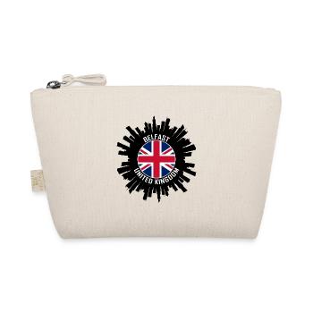 Belfast Skyline UK Flagge Reise Souvenir - Bio-Täschchen - Natur - Vorne